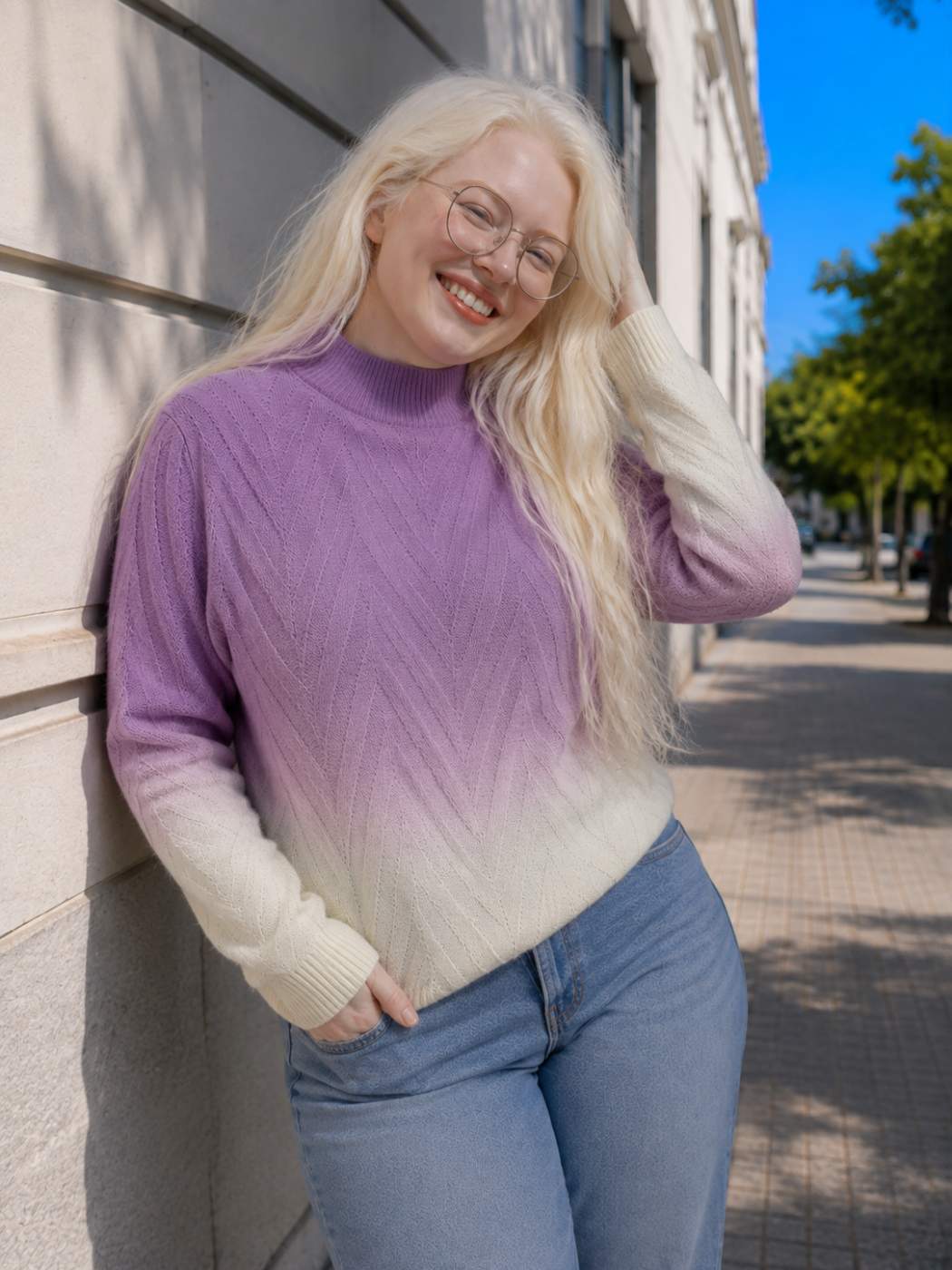 Sweater EVA - Degradé y tramado-